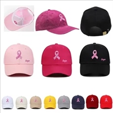 Pink Ribbon Embroidered Cap