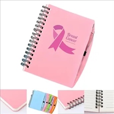 Pink Ribbon Spiral Notebook with Pen