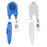 Plastic Badge Reel Lanyard Badge with Gel Pen