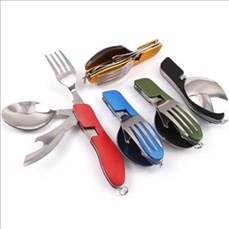 Portable 4 in 1 Stainless Steel Travel Utensil