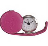 Round Alarm Clock in PU Case