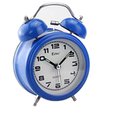 Round Metal Double  Bell Twin Digital Alarm Clock