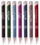 Satin Finish colored click action metal pens