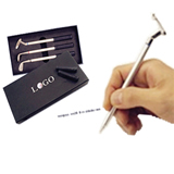 Silver Metal Golf Club Pen Set