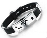 Titanium Steel Black Silicone Bracelet