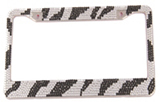 Zebra-stripe Diamond-encrusted License Plate Frame