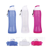 17 Oz Foldable Reusable Silicone Water Bottles BPA Free