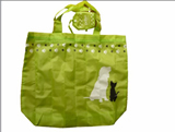 190D Nylon foldable bag with outside pouch
