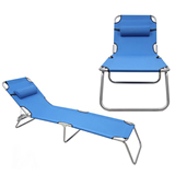 3 Positions Reclining Aluminium Folding Beach Chair