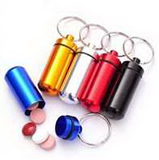 Aluminum Outdoor Pill Bottle with Keychain