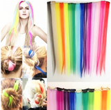 Colorful Clip On Hair Extension Wig