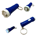 Cylindrical LED Flashlight With Keychain