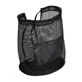 Flex Mesh Drawstring Bag With Front Zip Pocket and  210D Pol