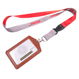 Polyester Lanyards with PVC Leather Badge Holder