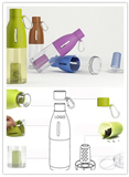 Portable Collapsible Bottle with Silicone Kooler
